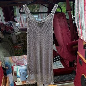 Prada Silver Mesh Mini Dress
